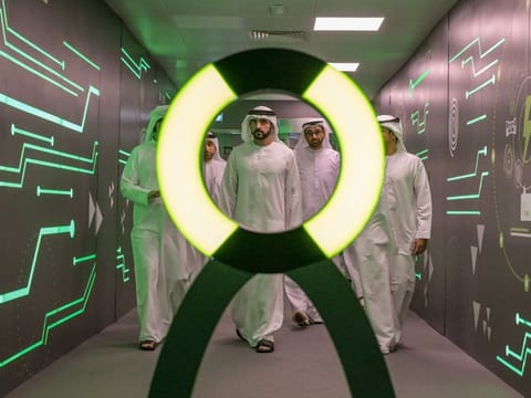Sheikh Hamdan bin Mohammed bin Rashid Al Maktoum, Crown Prince of Dubai tours the new green data centre.