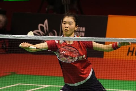 Gao Fang Jie in action against PV Sindhu in the Badminton Asia Mixed Team Championship in Dubai on Saturday.