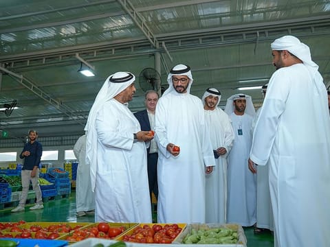 Adafsa officials and farmers at the market