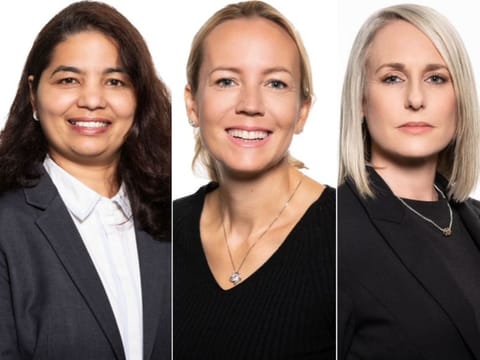 Asha Pawar, Aline Pate and Claire Hughes Munro.