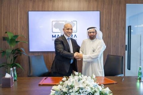 Jonathan Greenblatt, ADL CEO and National Director; and Dr Ali Al Nuaimi, Chairman of the Manara Centre at the press conference in Abu Dhabi on Tuesday.