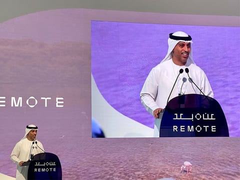 Minister of Education Dr Ahmad Belhoul Al Falasi speaks at the “Remote” forum in Dubai on Thursday