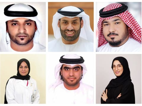 (From top clockwise) Juma Moosa Hassan Al Madani, Dr Humaid Al Shamsi, Mohammed Khamis Obaid Mubarak, Raheel Daneshi, Khaled Al Hammadi and Dr. Ayesha Almemari.