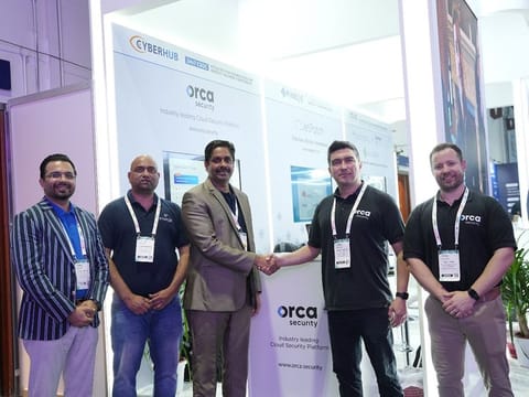 From left: Rahul Bhatia- Finesse, VP Sales; Hariharan Manikumar - Finesse, Cloud Solution Architect & PreSales; Eljo J P- Finesse, CBO & Director; Erkut Dinctop - Orca Security, Channel/Partner Sales Director; Tom Lewis- Orca Security, Regional Sales Director