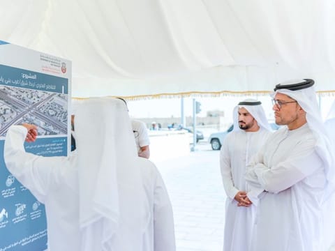 Abu Dhabi officials inaugurating the new bridge connecting its Bani Yas East and Bani Yas West suburbs.