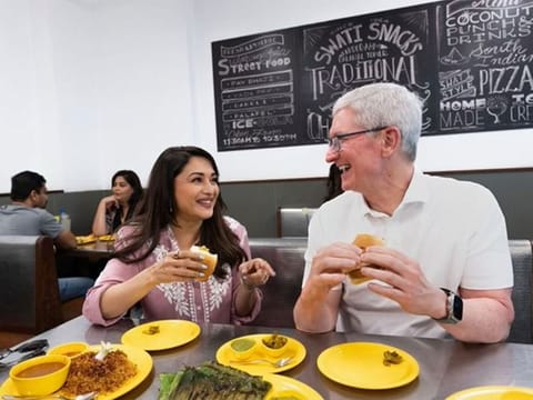 Madhuri Dixit and Tim Cook