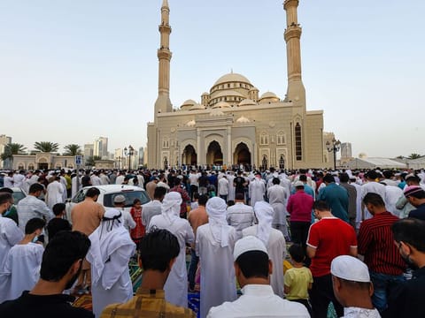 FILE IMAGE: Residents offering Eid Al Fitr prayer at Al Noor mosque in Sharjah