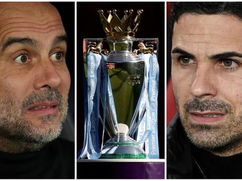 Manchester City manager Pep Guardiola (left) and Arsenal manager Mikel Arteta will be aiming to be decisive in the title charge