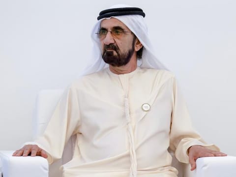 His Highness Sheikh Mohammed bin Rashid Al Maktoum, Vice President and Prime Minister of the UAE and Ruler of Dubai, at Mohammed Bin Rashid Space Centre in Dubai on Wednesday