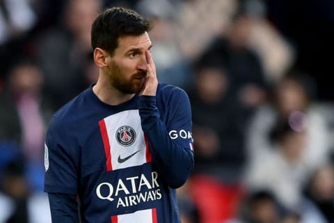 Lionel Messi reacts during the French Ligue 1 match. Paris Saint-Germain have opened a disciplinary procedure against the Argentine.