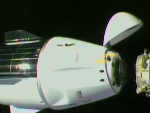 The Dragon spacecraft successfully docked with Harmony's forward port on the International Space Station today.