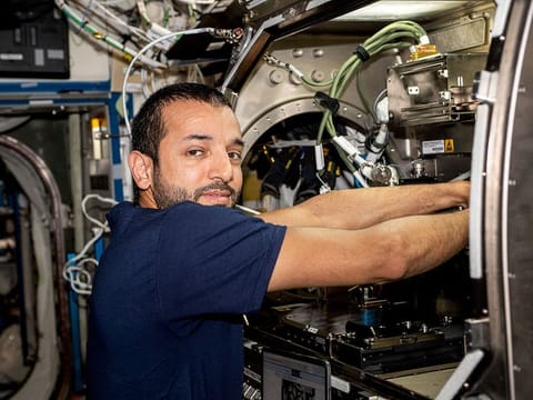 Al Neyadi in a file photo onboard the International Space Station
