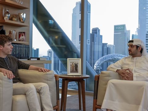 Sheikh Maktoum with Sam Altman.