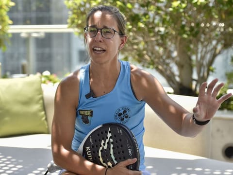 Lucia Sainz during an interview at Taj Hotel in Dubai on Thursday.