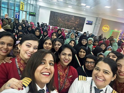 Air India Express (AIXL) operated India's first all-women Hajj flight carrying 145 women pilgrims, that departed from Kozhikode to Jeddah on Thursday.