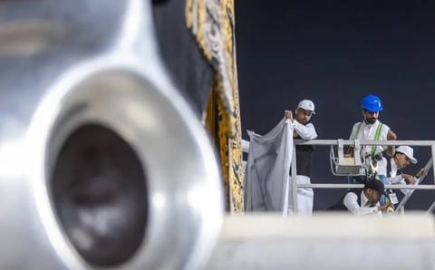 The raising of the Kaaba’s Kiswa is a tradition dating to the old days