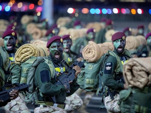 Members of the Special Forces of the Saudi Ministry of Interior participate in the annual Hajj Security Forces Readiness Parade, in the holy city of Mecca, Saudi Arabia, June 21, 2023.