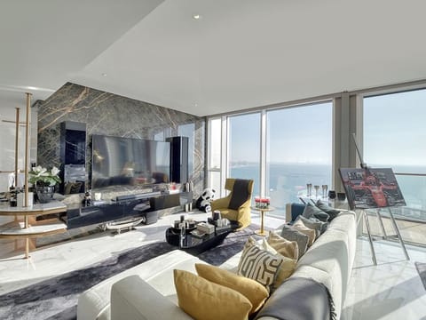 The four-bedroom penthouse in Bluewaters spans 9,252 square feet. The destination has in recent times seen a sizeable firming up in asking prices - and actual sales value.