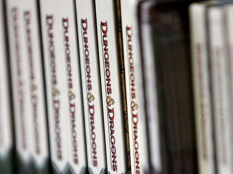 Dungeons & Dragons books sit on display at Cape Fear Games in Wilmington, North Carolina.