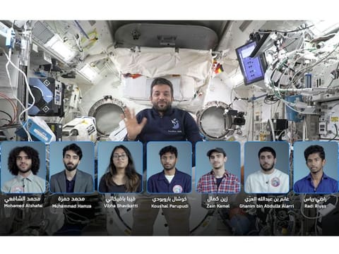 Members of the winning team from the UAE. The robotics challenge is a collaborative effort between the Japan Aerospace Exploration Agency (JAXA) and NASA. The winning team was announced by UAE astronaut Sultan Al Neyadi from the International Space Station (ISS) on Tuesday.,