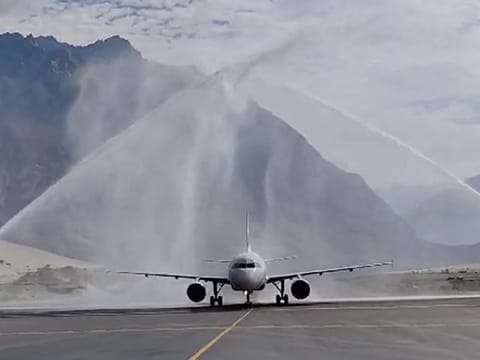 PIA inaugural flight from Dubai to Skardu on August 14, 2023. The airline has announced to resume flight on Apirl 29. .