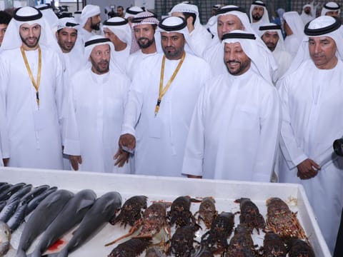 Abdullah Sultan Al Owais (second from right) and other officials at the opening of the Al Maleh and Fishing Festival in Dibba Al Hisn