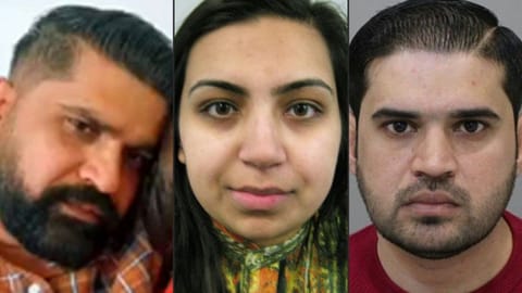Urfan Sharif (left), Beinash Batool, and Faisal Malik. The photos were released by Surreypolice.