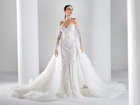 A stunning bridal gown at Hazar Haute Couture