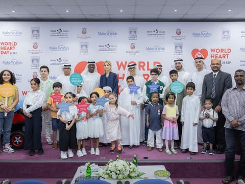 The young beneficiaries of the World Heart Day initiative.