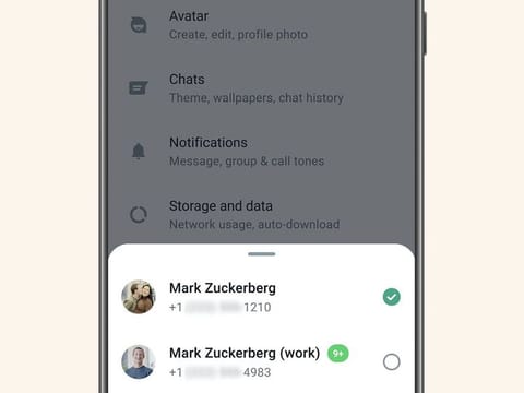 Switch between two accounts on WhatsApp -- Soon you'll be able to have two WhatsApp accounts on one phone within the app.
