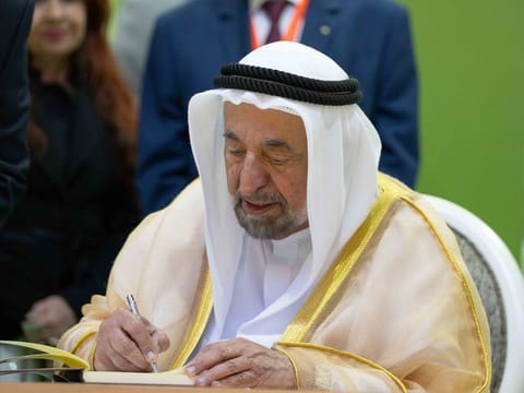 His Highness Dr Sheikh Sultan bin Mohammed Al Qasimi, Supreme Council Member and Ruler of Sharjah at SIBF 2023