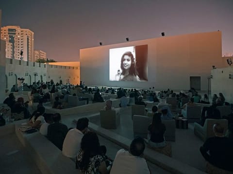 Screening of A Night of Knowing Nothing, 2021. Director: Payal Kapadia. Sharjah Film Platform 5, Mirage City Cinema, 2022. Image courtesy of Sharjah Art Foundation.
