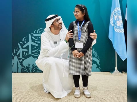 COP28 President Dr Sultan Al Jaber met Kiara after her talk on Friday at Expo City Dubai