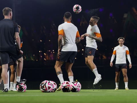Manchester City's Kalvin Phillips during a training session in Jeddah, Saudi Arabia.