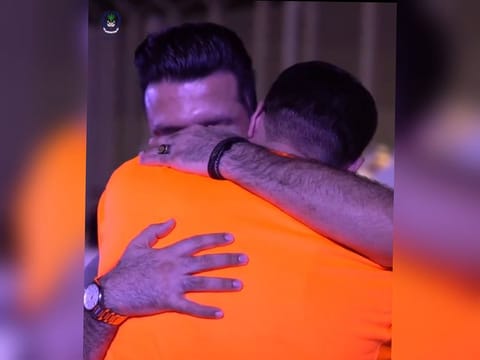 Still from clip posted by Sharjah Police on its social media channels showing inmates reuniting with loved ones