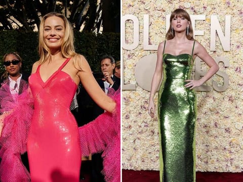 Margot Robbie (left) and Taylor Swift.