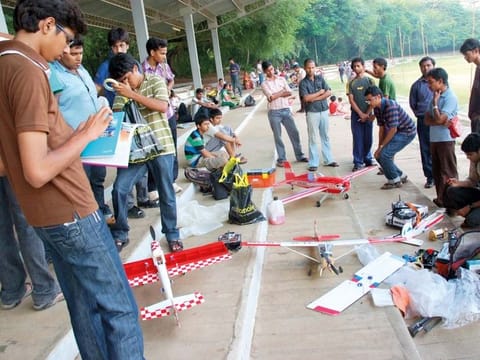 Students on campus at IIT Madras.