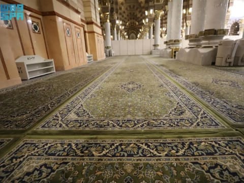 File photo: The carpets in the Prophet's Mosque are sterilised and scented daily with the finest perfumes.