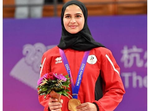 Asma Al Hosani is the first female Emirati athlete to win a gold medal in martial arts in the Asian Games.