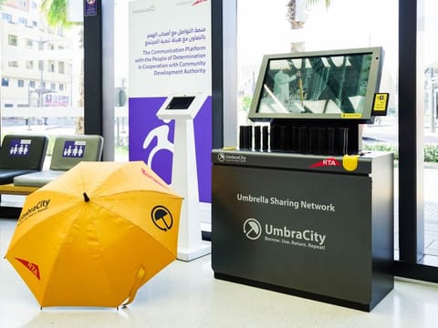 Commuters can now borrow umbrellas free of cost at one location using their Nol card. RTA on Saturday announces to launch the free shared umbrella service in Dubai