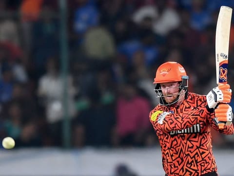 Sunrisers Hyderabad's Heinrich Klaasen in action during the Indian Premier League cricket match against Mumbai Indians at the Rajiv Gandhi International Stadium in Hyderabad on Wednesday.