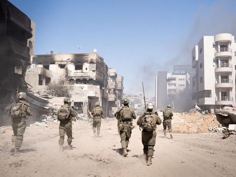 Israeli soldiers operate in the Gaza Strip amid the ongoing conflict between Israel and the Palestinian Islamist group Hamas.