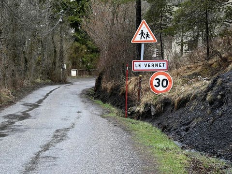 An entrance of the French southern Alps village of Le Vernet.
