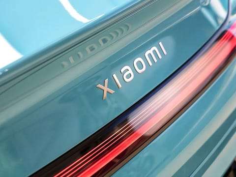 A Xiaomi Corp. SU7 electric vehicle on display at one of the company's store in Shanghai, China.