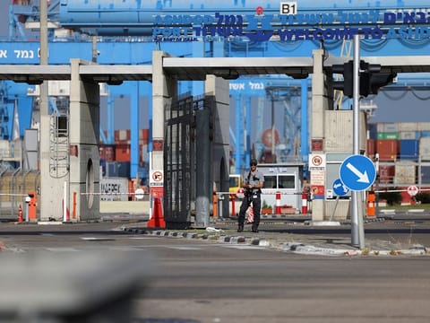 A view of Ashdod port after the Israeli cabinet approved the temporary use of the port for aid deliveries into Gaza, amid the ongoing conflict between Israel and Hamas, in Ashdod, Israel, April 5, 2024.
