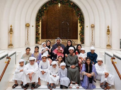 The family photo shared by His Highness Sheikh Mohamed bin Zayed Al Nahyan, President of the UAE, on his Instagram account on the occasion of Eid Al Fitr.