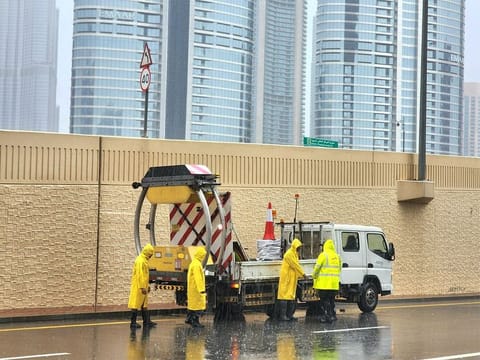 Field teams from different government departments were out on the streets in full force after the rains on Thursday.