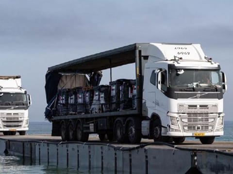 The shipment consisted of 252 tonnes of humanitarian relief supplies for the people of Gaza.