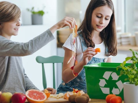 Items that should be placed in the recycling bin include paper, cardboard, plastic and aluminium cans. If they are put in the general waste bin instead, they end up in a landfill leading to the emission of greenhouse gases causing harm to the environment.