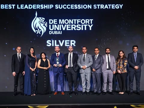 De Montfort University wins a Silver Award in the Best Leadership Succession Category at the Employee Happiness Awards 2024